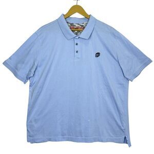 Robert Graham Supima Cotton Polo Shirt 2XL Classic Fit Baby Blue Short Sleeves